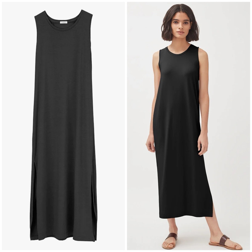 Cuyana‎ Black Drape-Back Dress Size XS